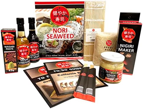 Seba Garden SUKOYAKA Sushi Making Kit- 9-Piece Complete Sushi Set, Ideal for Trying or as a Gift - Multi Language to do Guide