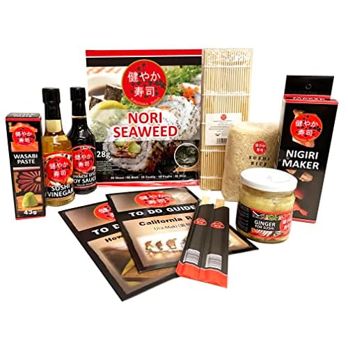 Seba Garden SUKOYAKA Sushi Maker Kit - 9-teiliges komplettes Sushi-Set, ideal zum Ausprobieren oder als Geschenk - Multi Language To Do Guide