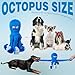 LEGEND SANDY Tough Dog Toys, Stuffed Chew Large Dog Toys to Keep Them Busy, Interactive Squeaky Tug of War Doggie Toy, Crinkle Blue Octopus