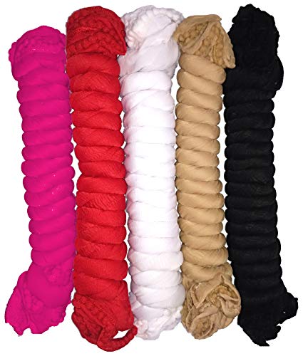 Image of YOUTHQUAKE Women's Solid Casual Dailywear Faux Chiffon Multi Color Dupatta With Pum Pum Lace (Set of 7)