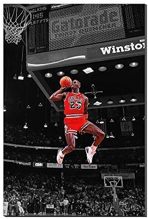 1 Panel Michael Jordan Slam Dunk Basketball Home Decor Sports Acrylic Oil Painting Giclee Canvas Prints Poster Pictures Artwork (16x24inch)
