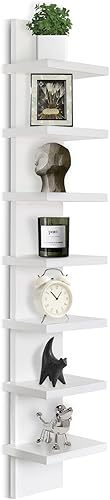 Miniatura 7 de Homaterial Estante de pared de 5 niveles, estantes montados en la pared para sala de estar, dormitorio, estantes flotantes organizadores de