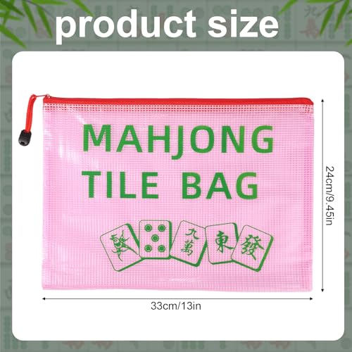 2 Bolsas para Fichas de Mahjong, Rojo, Portátil miniatura 2
