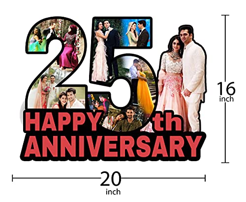 Image of Shri Kant Art 25th Anniversary Photo Frame Collage | Personalized Wedding Anniversary | Romantic Couple Memory Frame | Decorative Wall Art