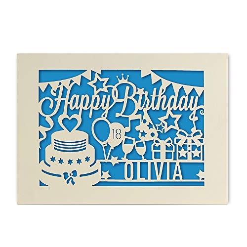 EDSG Personalised Birthday Card Laser Paper Cut Greeting Car