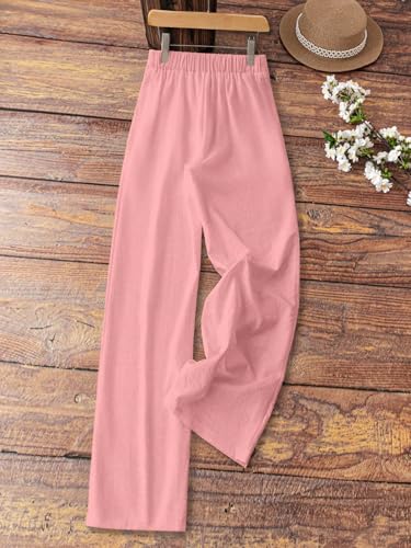 ZAFUL Women Pants Wide Leg Casual Palazzo Pants Lounge Beach Summer with Pockets3