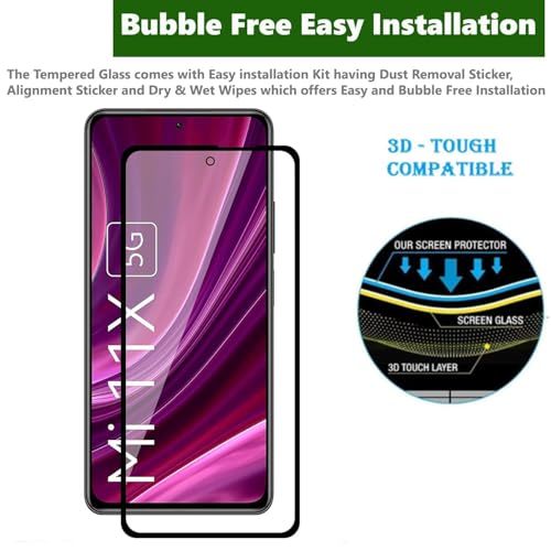 Image of Premium Gorilla Tempered Glass Screen Protector Compatible for Xiaomi Mi 11X /Mi 11X Pro /Poco F3 /Mi 11I | Pack of 2 | Military-Grade 9H Hardness | Edge-to-Edge Full Coverage