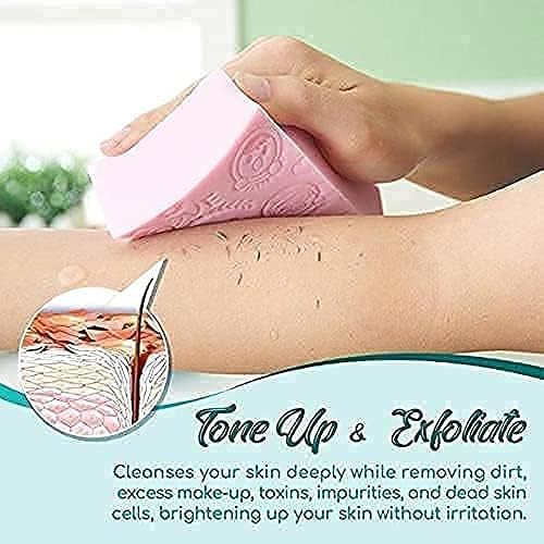 EPISKEY® Ultra Soft Exfoliating Sponge | Asian Bath Sponge For Shower | Japanese Spa Cellulite Massager | Dead Skin Remover For Body | Face Scrubber for Women and Men (Pack Of 1) (SPONG) 3