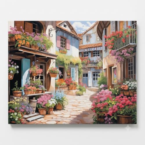 Image of Art Therapy Pcn37 Paint by Number Kit 15 x 20 Inch Linen Canvas for Adults & Kids | DIY 2 Set of Acrylic Oil Painting Colors with Brushes for Home Decor | Easy for Beginners (Petals & Pathways)