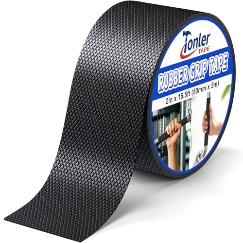 Ultra-Thin Black Anti-Slip Rubber Grip Tape 2" x 16.5FT Strong Adhesive