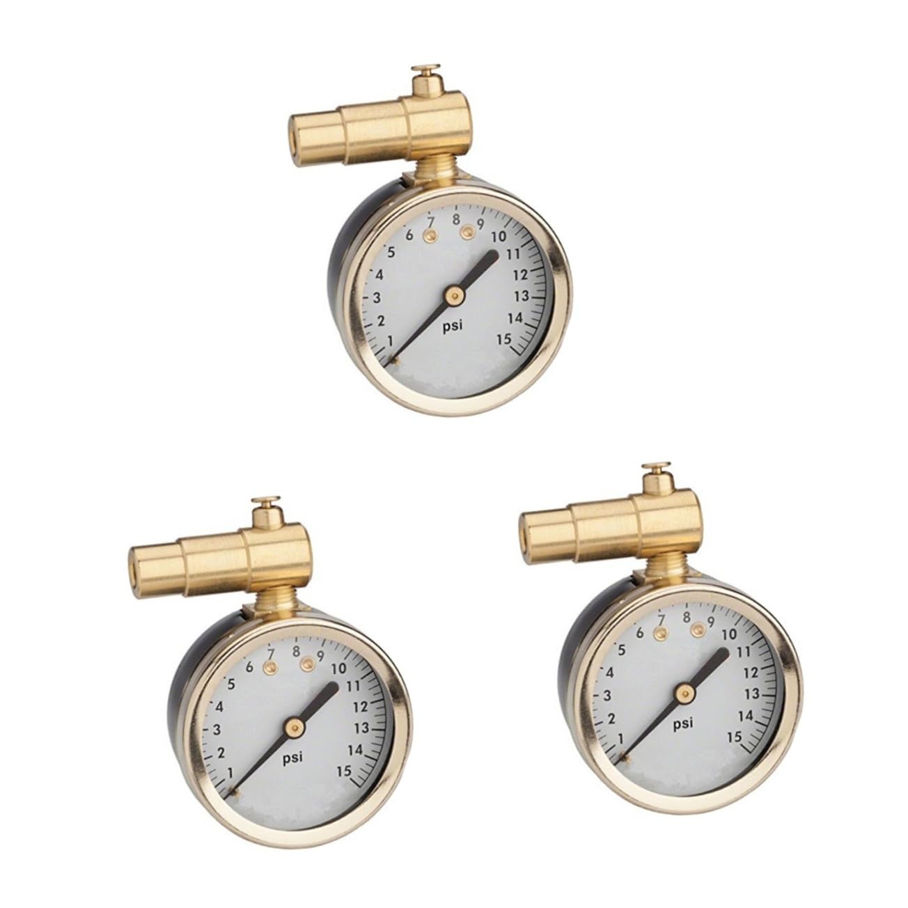 ULTECHNOVO 3pièces Manomètre Mécanique Pour Pneu Psi Jauge De Pression à Dial Pour Vélo Conception Compacte Et Robuste Mesure Précise Pour Optimiser La Performance Des Pneus