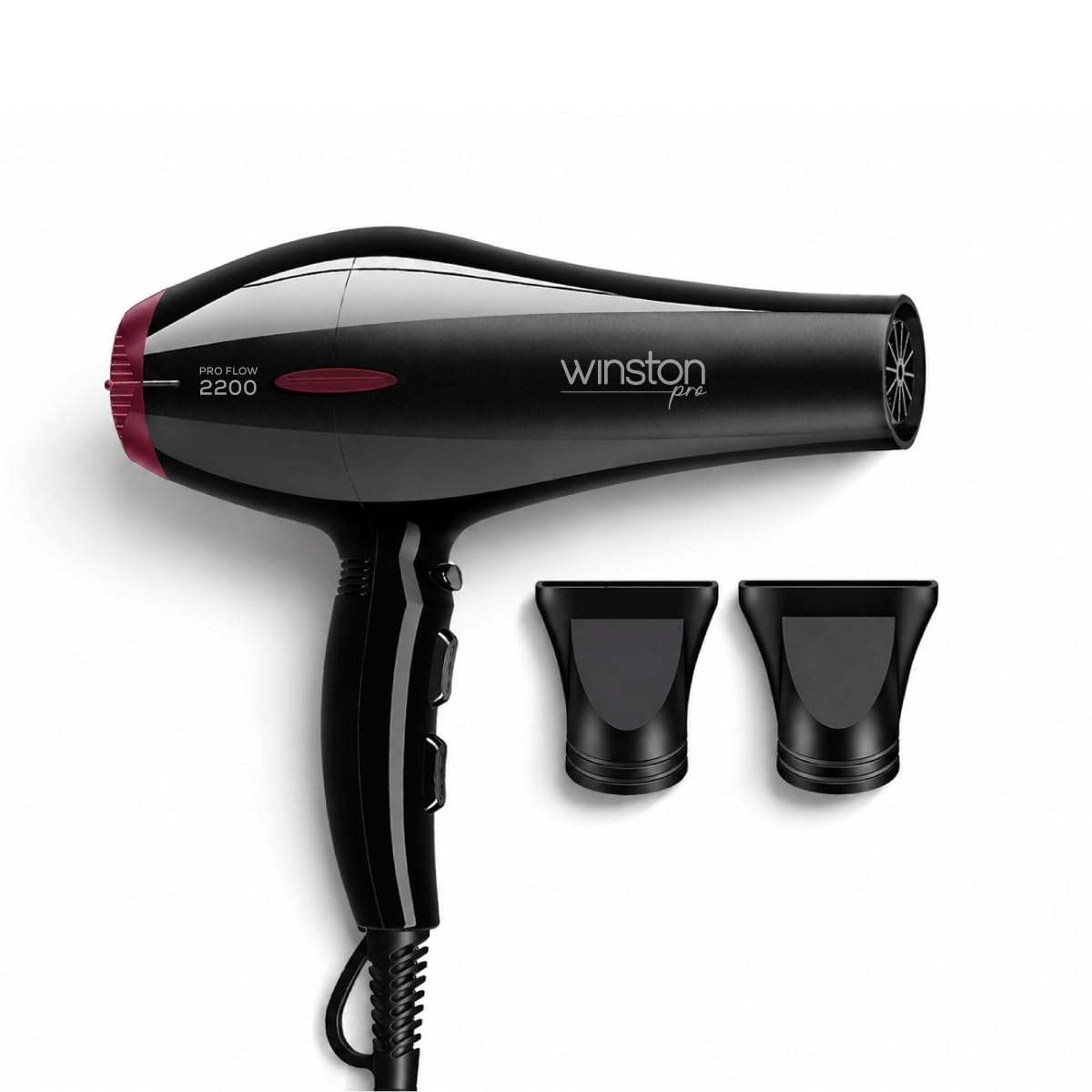 Winston Pro Flow 2200 Watt Professional Hair Dryer with 3 Heat, 2 Speed Settings & 1 Cool Shot Interchangeable Nozzles for Smooth Salon Styling for Men & Women, All Hair Types-image-20