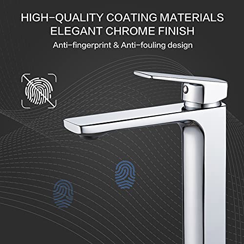Chrome Bathroom Faucet Tall Single Handle Bathroom Vanity Sink Faucet, Rv Lavatory Vessel Faucet Basin Mixer Tap, Solid Brass 1.2 Gpm #TOP2