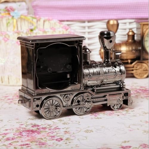 Youany ヴィンテージ列車時計 | デスクトップトレインシェイプアラート、バッテリー駆動レトロ目覚まし時計、寝室、本棚、リビングルーム、寮、アパート用 [5]