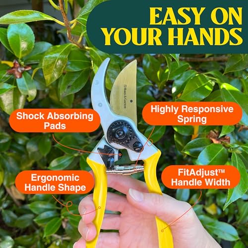 Image of Haus & Garten ClassicPRO 8.5 inch Premium Titanium Bypass Garden Shears - Use as Pruners, Pruning Shears for Gardening, Hand Pruners, Handheld Garden Clippers Scissors Tool