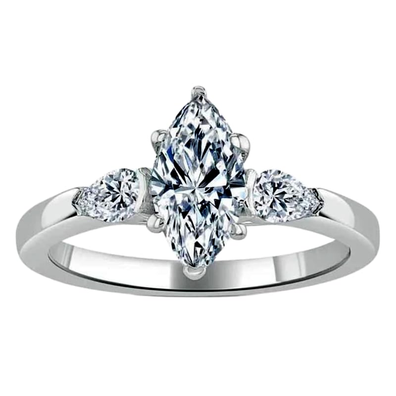 Bague imposante en argent sterling le cadeau de fiançailles idéal en moissanite