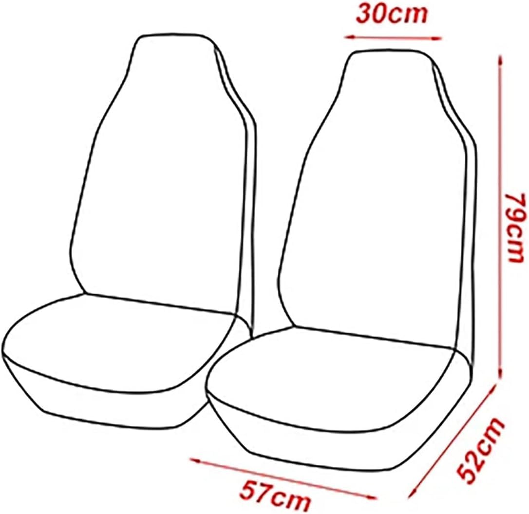 YUUSA Auto Coprisedili per Fiat Panda/Grande Panda/Panda Hybrid, Coprisedili Sedili Anteriori Tessuto Lavabile Comodi Traspiranti Interno Accessori,A Grey