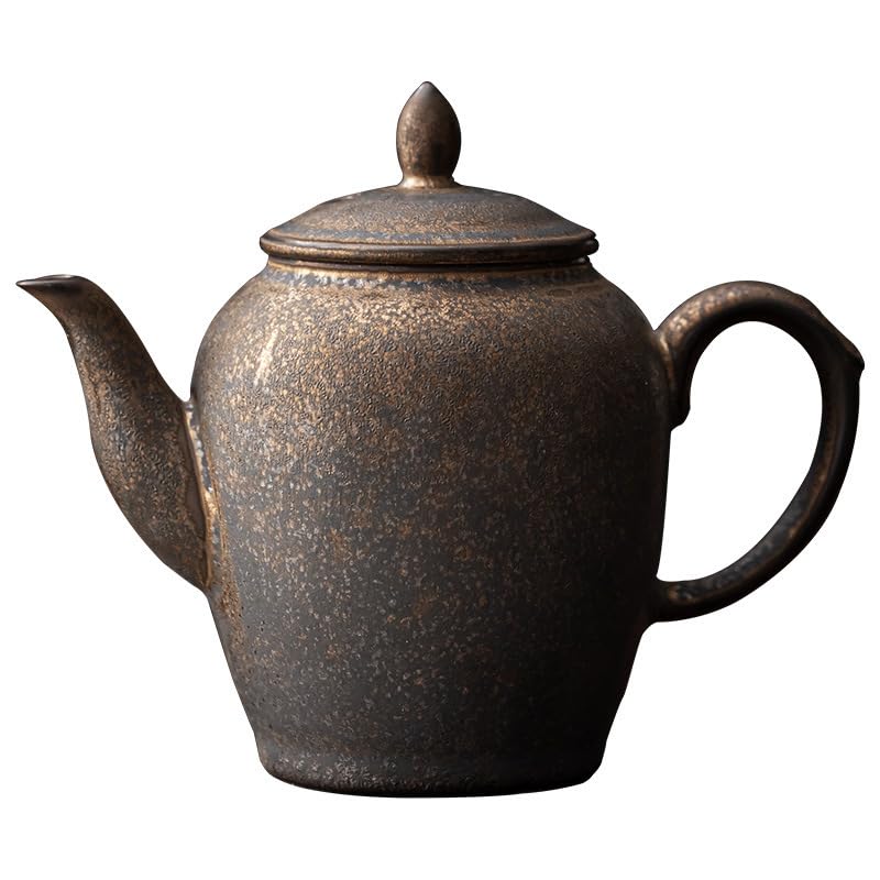 Amazon.com | 中式陶瓷茶壶Teapot 做旧鎏金泡茶壶Teapot 带过滤茶水壶