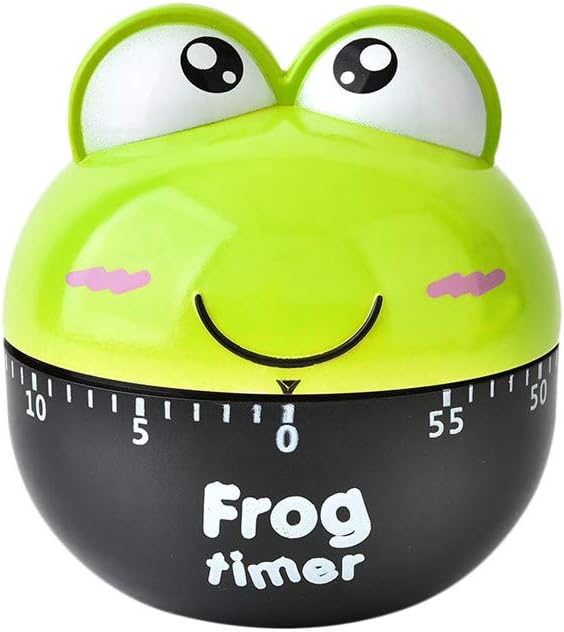 Wawer Timer Wecker, niedlicher Frosch, mechanischer KüchenTimer, Stahl