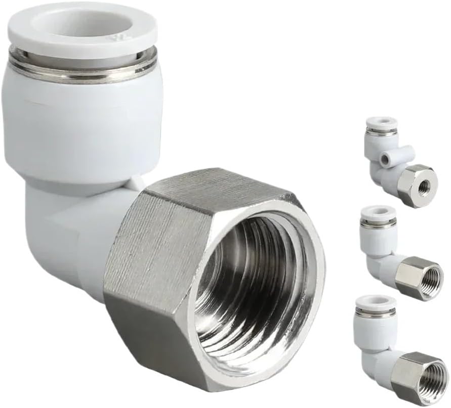 5/10pcs Pneumatic Air Hose Pipes Fitting Connector 4mm 6mm 8mm 10mm Connectors To Female Threaded Fittings R 1/8 1/4 3/8 1/2 BSP(BSP1-2,4MM)