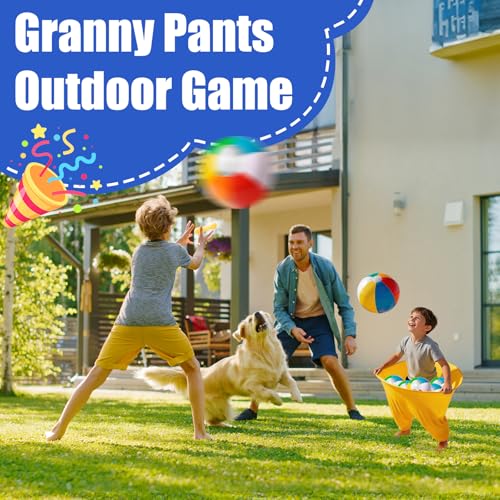 LVOORTOREN Granny Pants Yard Game, 11 PCS Outdoor Yard Toss Game for Teens & Adults-Includes 2 Giant Granny Funny Pants, 8 Bouncy Balls & Pump - Backyard Party Games for Family Reunion, Team Building - image 6