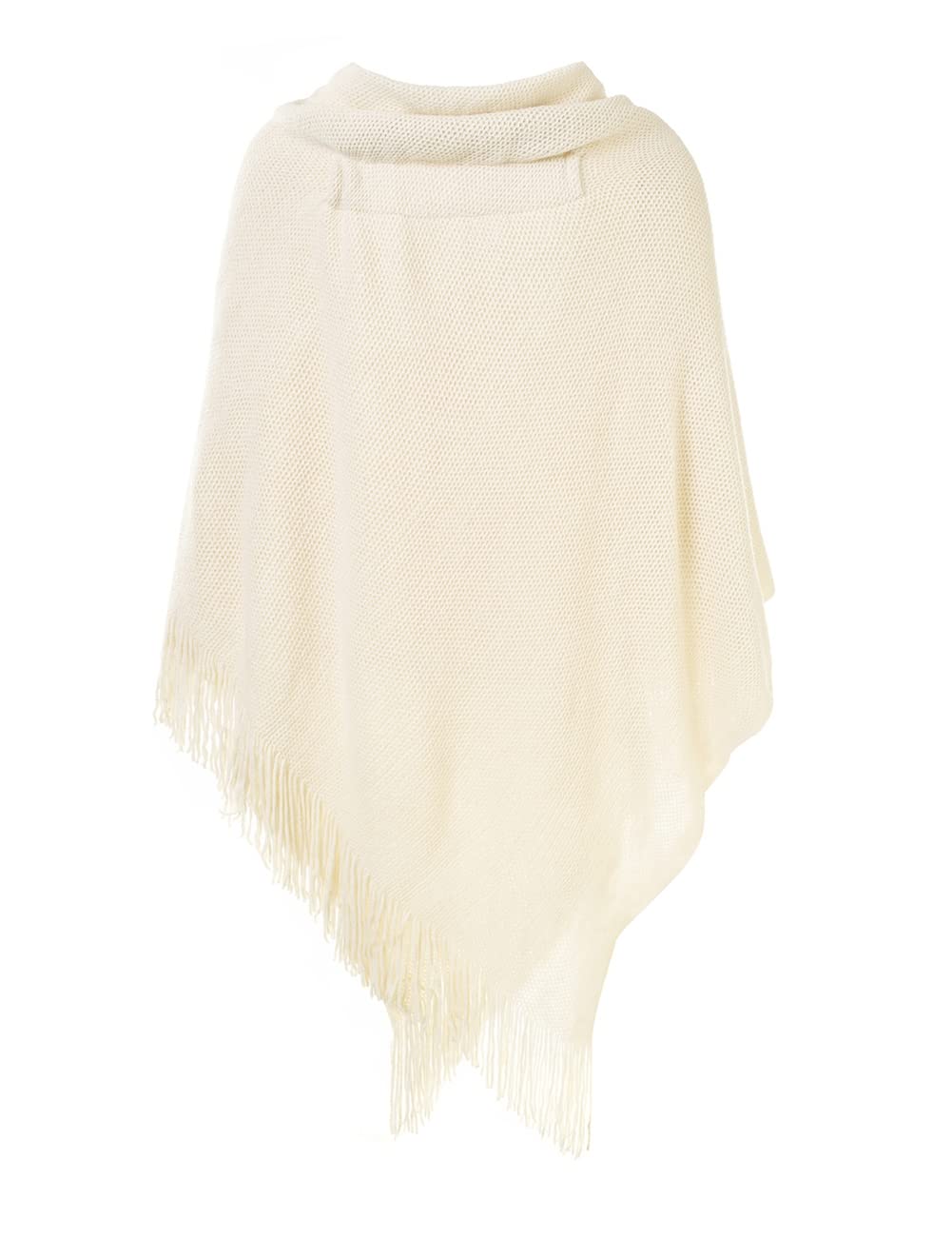 Ferand Poncho Châle Femme Elégant Chaud Ouvert Devant avec Bouton à Franges pour l' Automne Hiver
