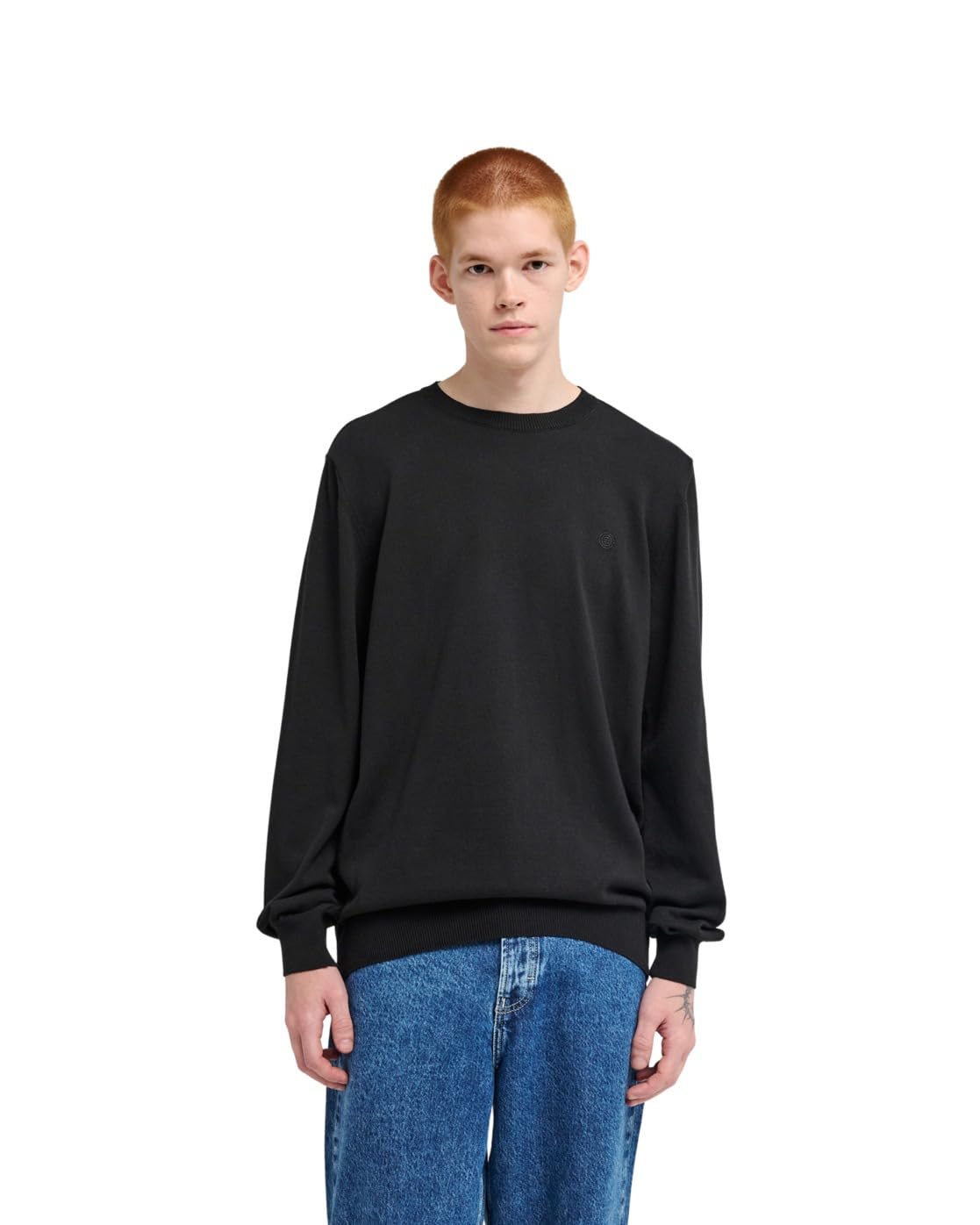 Element Icon Embroidery - Crew Neck Jumper - Men - Black.