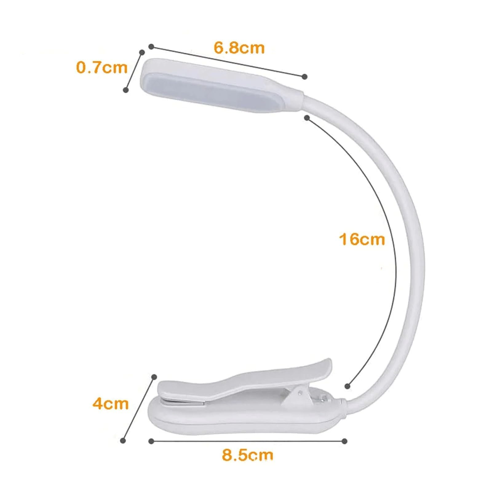 Mini lampka do czytania z 7 diodami LED, 3-stopniowa barwa ciepła i zimna biel, elastyczne, łatwe do zamocowania, możliwość czytania w łóżku, jasność może chronić oczy, bardzo dobrze nadaje się do