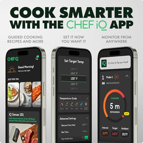 Image of CHEF iQ Sense | Smart Wireless Meat Thermometer | Ultra-Thin Probe | WiFi Unlimited Range | 1000F Heat Safe | 5 Sensors | BBQ, Grill, Oven, Smoker, Air Fryer | Gen3