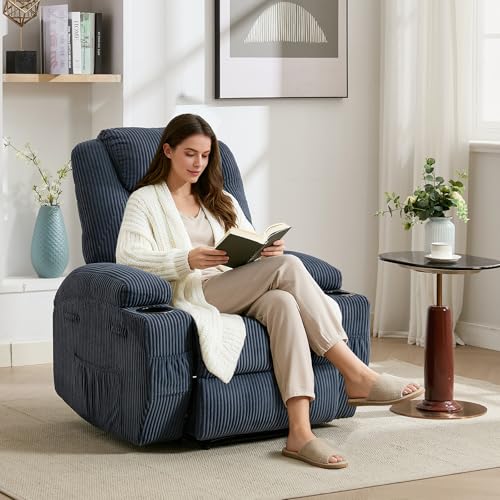 Sillón reclinable moderno azul miniatura 2