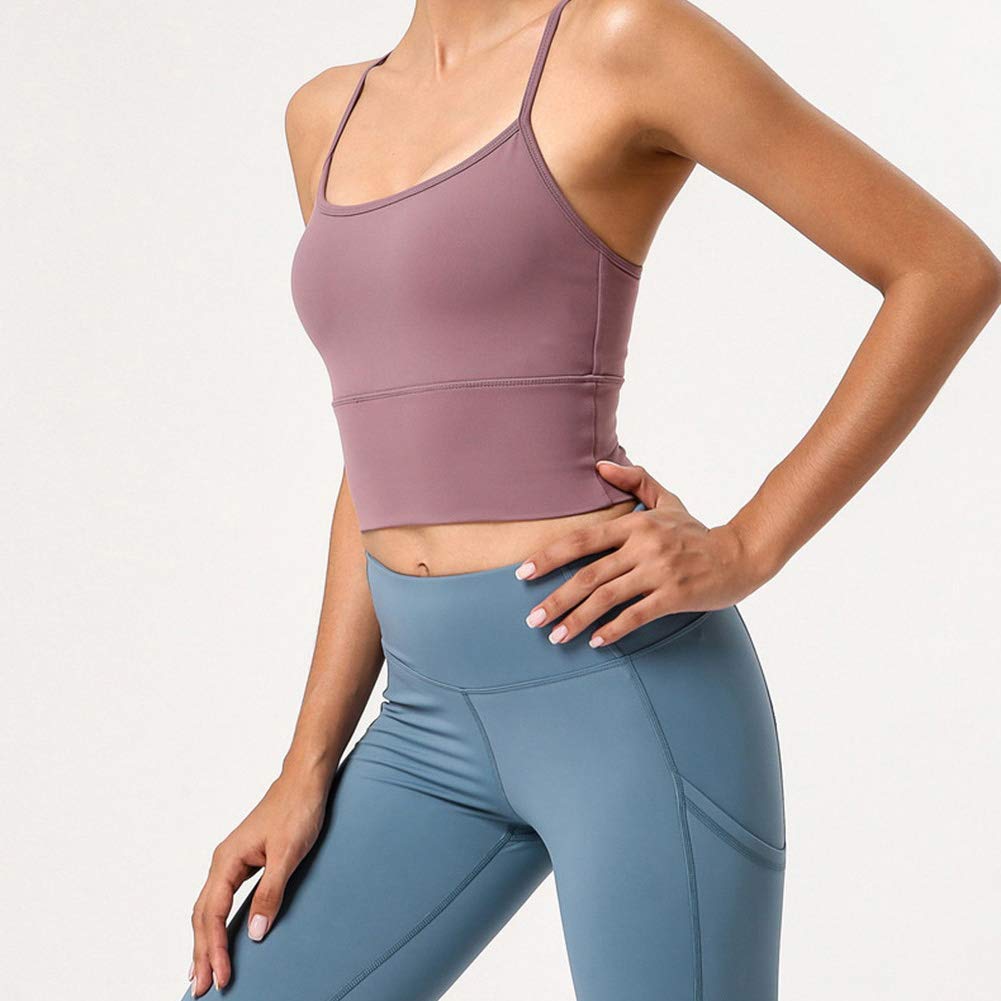 Yoga Top Gimnasio Cruzar de Nuevo Sujetador Deportivo para Mujeres Cómodos Suave para Fitness Run Ejercicio
