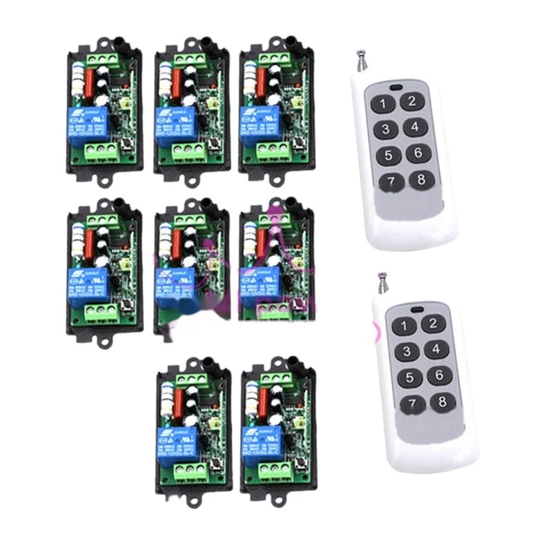 220 V KANAŁ Przełącznik Sterowania Radiowego 8 i 2 Nauka Kod Lampa LED ON OFF Wyjście Regulowane Mini