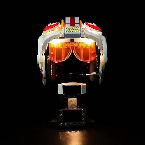 Kyglaring Juego de luces LED solo diseñado para casco Lego Star Wars Luke Skywalker (Red Five) 75327 Kit de modelo de construcción, sin juego de