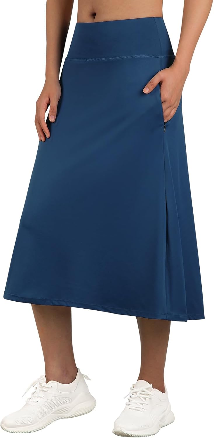 ANIVIVO Women's Midi Length Skorts Skirts with Pockets Modest Skirts 28" Long Knee Length Athletic Skorts - Image 2