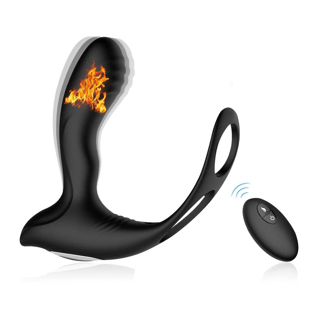 Silicone Vibràtóre Riscaldato con 10 Modalità di Vibrazione, Massaggiatóre Próstatico per Uomo,Morbido Vibratǒri per Donna Stimólazione Clitòridea e Puntó G Massaggiatóre Nero