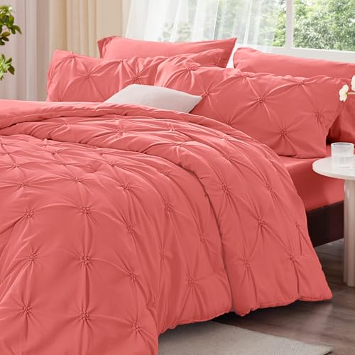 Image of BEDELITE Queen Comforter Set Coral,Lightweight & Soft Comforter