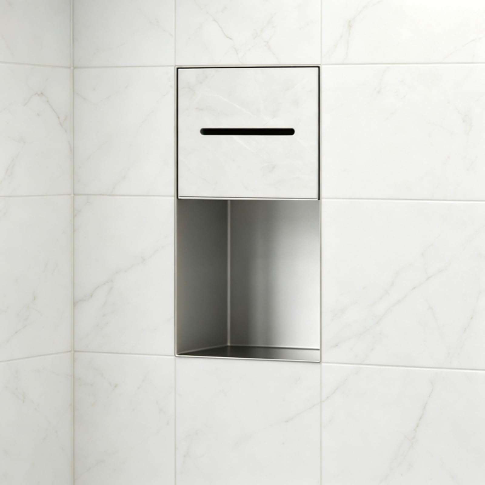 Recessed Wall Niche Toilet Paper Holder, Space-Saving Tissue Holder for Bathroom, Toilet Paper Dispenser with Storage, Inside Wall(B)