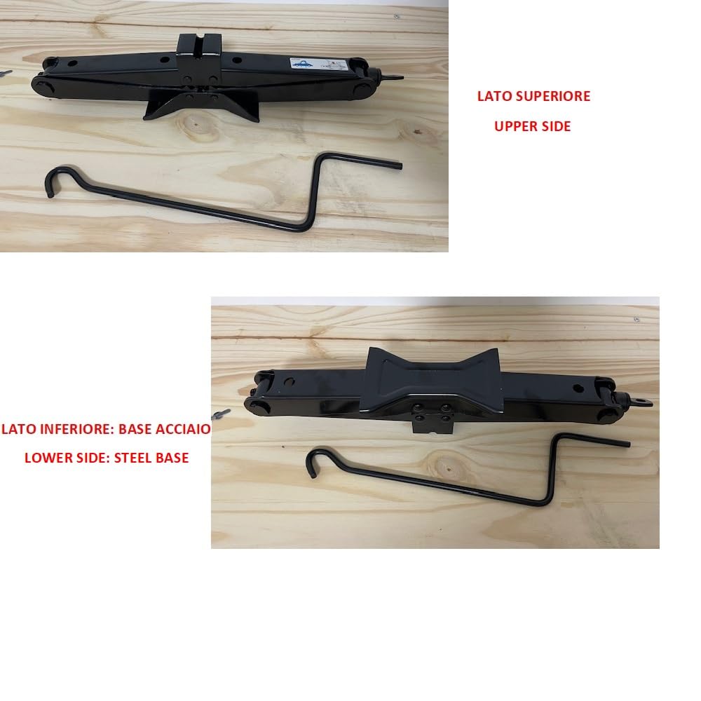 COMPATIBILE CON FORD FIESTA CRIC A PANTOGRAFO PER AUTO+CHIAVE A CROCE PER SVITARE BULLONI KIT EMERGENZA STRADALE CRICK DA 2 TONNELLATE OMOLOGATO