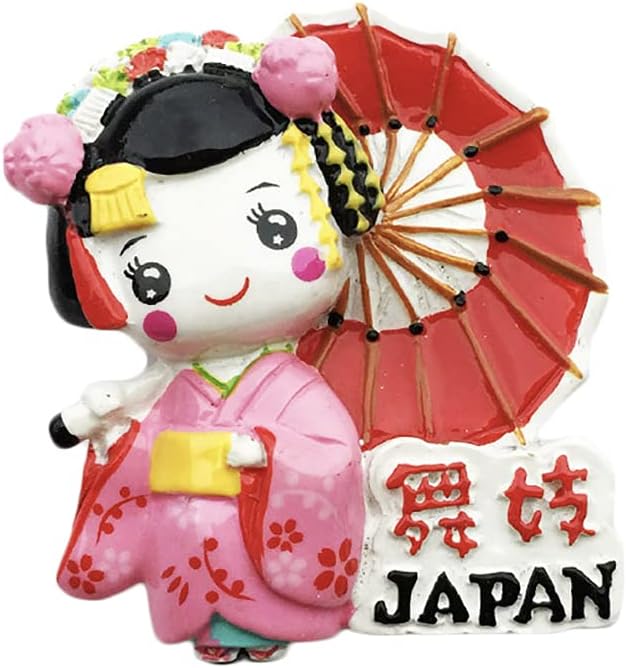 Wedarego Japan 3D Geisha Fridge Magnet Souvenir Gift,Handmade Home & Kitchen Decoration Japan Refrigerator Magnet Collection