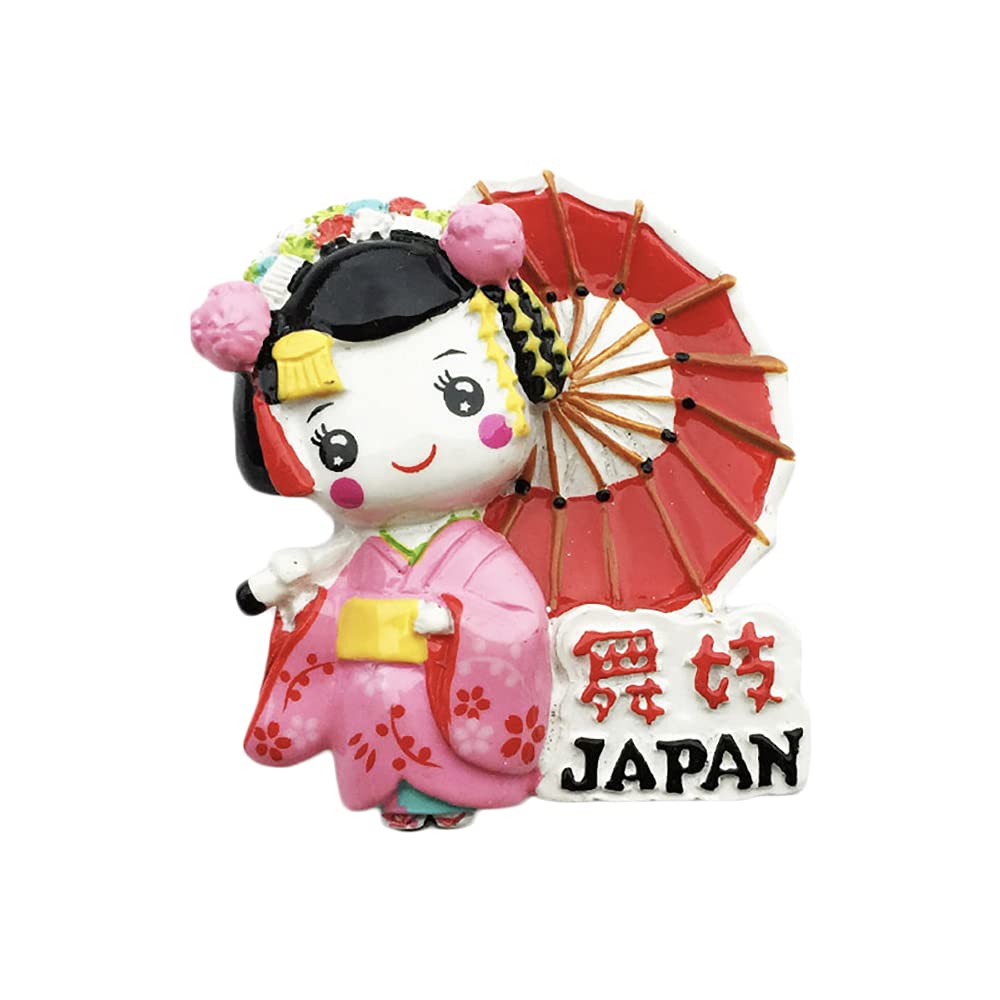 Wedarego Japan 3D Geisha Fridge Magnet Souvenir Gift,Handmade Home & Kitchen Decoration Japan Refrigerator Magnet Collection