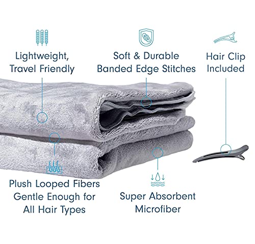 Liba 72" W X 72" H Shower Curtain Liner And Hair Towel - Peva Heavy Duty Liner, Waterproof, Odorless With Scala Microfiber Hair Towel Wrap For Women, Instant Quick Dry, Anti Frizz, Super Absorbent #TOP5