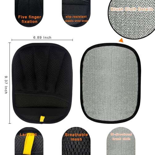 Image of 2-Piece Pet Hair Removal & Grooming Kit: Static Hair Remover Glove for Furniture, Carpet, Couch + Gentle Pet Grooming Glove for Cats & Dogs