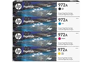 HP PageWide Pro MFP 477dw Printer with BND00335 972A Original PageWide Cartridge 4-Color Set