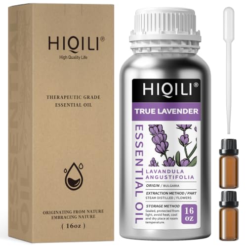 Image of HIQILI 16 fl oz Lavender Essential Oil Large Capacity, for Aromatherapy, DIY Candle & Soap Making, Skin Moisturizing. Suitable for Hotels, DIY Studios, Spas and Hair Salons