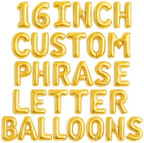 [52pcs] Gold Letter Balloons - 2 Full A-Z Sets For Gold Letter Ba...
