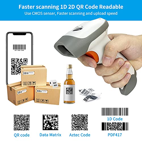 Netumscan Bluetooth 2D Barcode Scanner, 3 In 1 Automatic Wireless Qr Barcode Reader Usb Image Code Scanner For Store, Warehouse Pos, Computer, Tablet, Ipad, Iphone, Android #TOP5