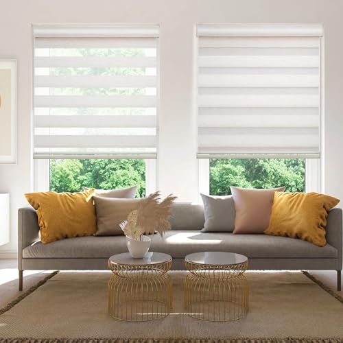 Changshade Cordless Zebra Blinds for Windows, Modern Dual Layer Zebra Blinds with Light Filtering & Privacy Control,Easy Install Zebra Blinds for Indoor Windows,（31.5" W×72" H,Beige） by Changshade - Used condition - US$35.37