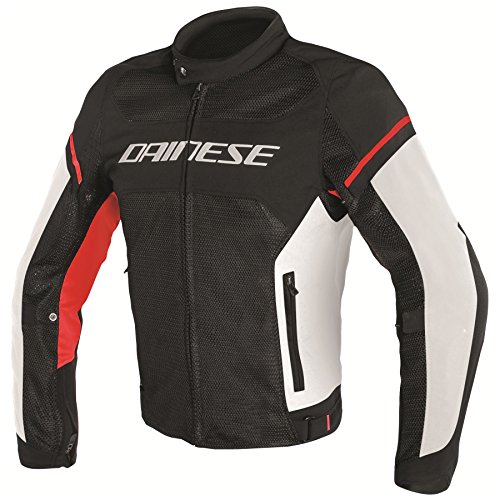 Dainese 1735196N4954 Air Frame D1 Tex Giacca Moto Estiva, Nero/Bianco/Rosso, 46 EU