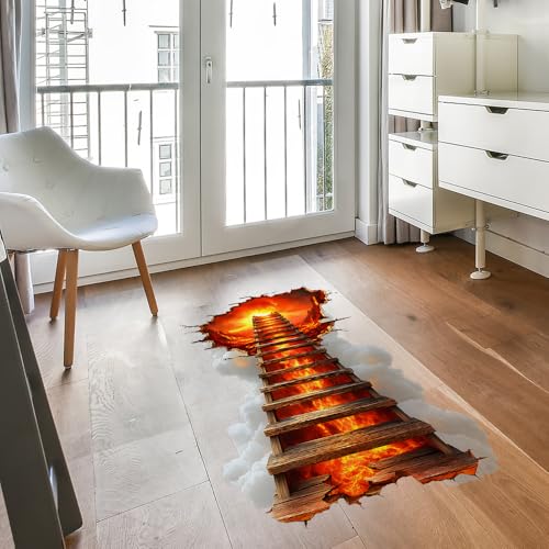 Vinilo Decorativo 3D Volcán Lava Puente Flame Lava