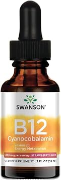 Swanson Vitamin B-12 Sublingual Liquid 1Vitamin 000 mcg 2 fl Ounce 59 ml Liquid
